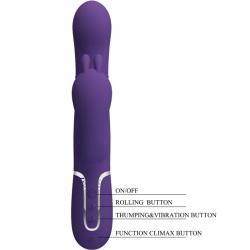 Pretty love - cammy triple vibrador multifunción 4 en 1 morado