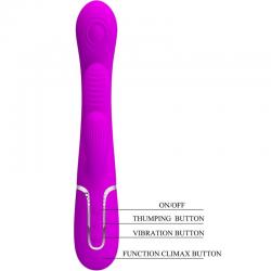 Pretty love - shania triple vibrador rabbit multifunción rosa