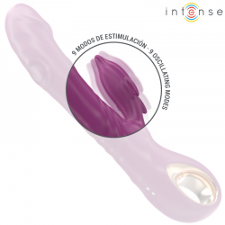 Intense - halle vibrador multifunción con lengua estimuladora en forma de delfín morado