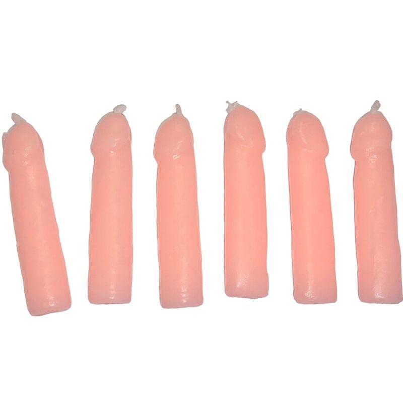 Diablo picante - 6 velas forma pene carne