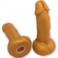 Diablo picante - hucha forma pene 22,5 cm dorado