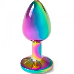 Secret play - metal butt plug multicolor talla s 7 cm