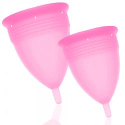 Stercup - pack copa menstrual silicona fda talla s + l rosa