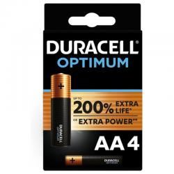 Duracell - optimum 200 pila alcalina aa lr6 blister*4