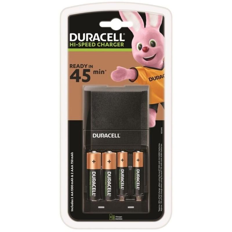 Duracell - cargador rapido 45min. + 2xaa 1700mah + 2xaaa 750mah