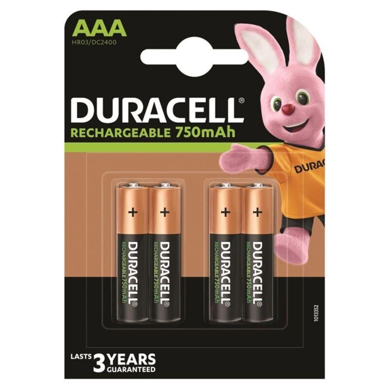 Duracell - pila recargable hr03 aaa 750mah blister*4