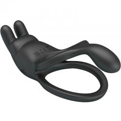 Pretty love - seth doble anillo vibrador rabbit 7 vibraciones negro