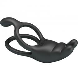 Pretty love - seth doble anillo vibrador rabbit 7 vibraciones negro