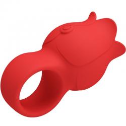 Pretty love - jae vibrador de dedo forma de rosa 10 vibraciones rojo