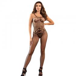 Subblime - 952112 bodystocking de rejilla con detalle en pecho y vientre negro talla única