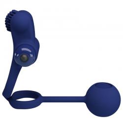 Pretty love - remington doble anillo vibrador con plug azul