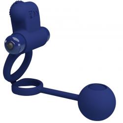 Pretty love - remington doble anillo vibrador con plug azul