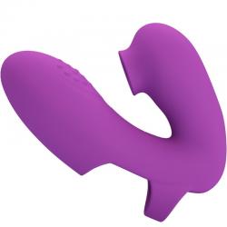 Pretty love - athena vibrador de dedo con estimulador clítoris morado