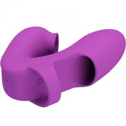 Pretty love - athena vibrador de dedo con estimulador clítoris morado