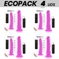 Ecopack 6 uds - diversia dildo flexible con vibracion lila 21 cm -o- 4.9 cm