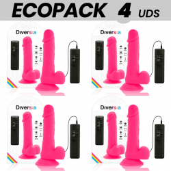 Ecopack 6 uds - diversia dildo flexible con vibracion rosa 20.5 cm -o- 4.2 cm