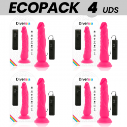 Ecopack 6 uds - diversia dildo flexible con vibracion rosa 21 cm -o- 4.9 cm