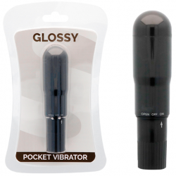 Glossy pocket vibrador negro