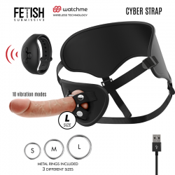 Cyber strap arnes con dildo control remoto tecnologia watchme l